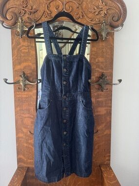 Universal Thread Dark Blue Denim Button-Front Mini Dress